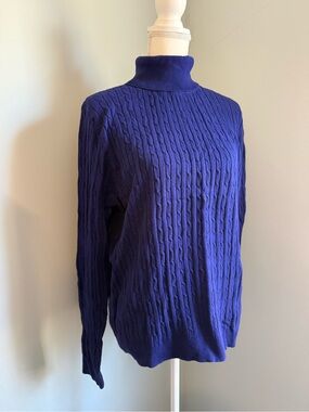 Talbots XL purple braided pattern sweater.